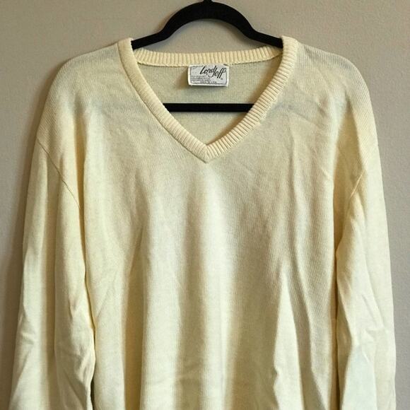 Vintage XL yellow long sleeve sweater wool grandmacore cabincore cozy - Picture 2 of 7